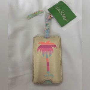 Lilly Pulitzer Gold and Pink Palm Tree Luggage Tag